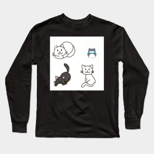 Kitten 4 pk Stickers Collection Long Sleeve T-Shirt